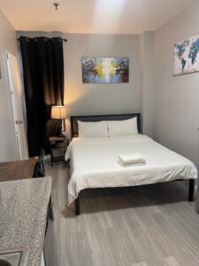 Cozy studio with bed and decor