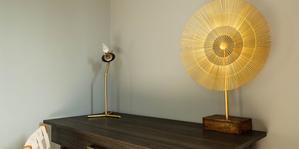 Furnished intern housing NYC apartment desk and workspace